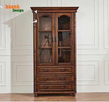 Tủ sách gỗ tự nhiên Nâng tầm không gian sống-TSH 006