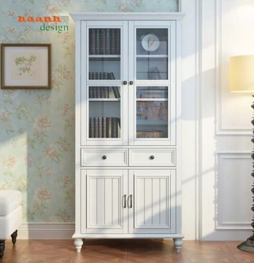 Kệ tủ sách đẹp thiết kế tân cổ điển chuẩn châu Âu-TST 009