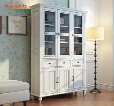 Kệ tủ sách đẹp thiết kế tân cổ điển chuẩn châu Âu-TST 009