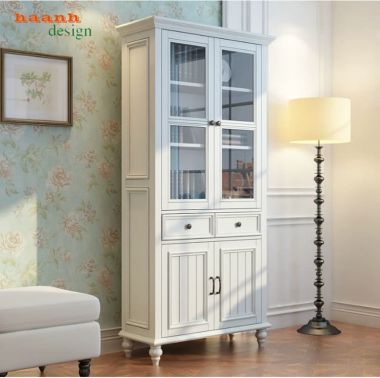 Kệ tủ sách đẹp thiết kế tân cổ điển chuẩn châu Âu-TST 009