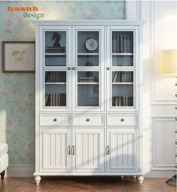 Kệ tủ sách đẹp thiết kế tân cổ điển chuẩn châu Âu-TST 009