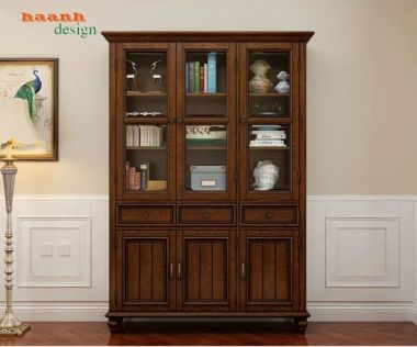 Kệ tủ sách đẹp thiết kế tân cổ điển chuẩn châu Âu-TST 009