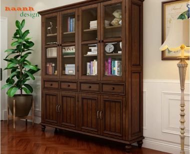 Kệ tủ sách đẹp thiết kế tân cổ điển chuẩn châu Âu-TST 009