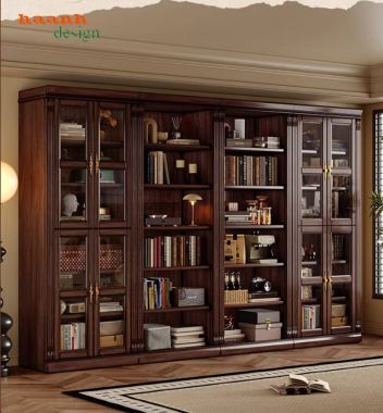 Mẫu tủ sách gỗ đẹp nhập khẩu – Đẳng cấp không gian làm việc-TST 008