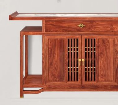 Kệ trang trí phòng khách gỗ hương Nam Phi chuẩn Á Đông-TGC 006