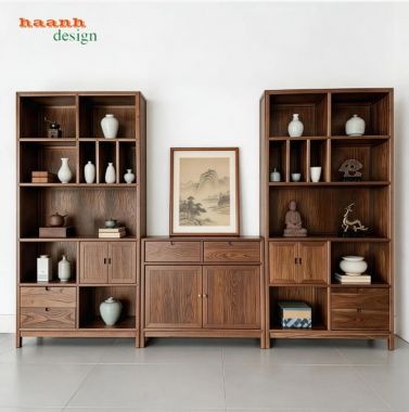 Tủ trang trí phòng khách giả cổ dạng mô-đun - TGC 009