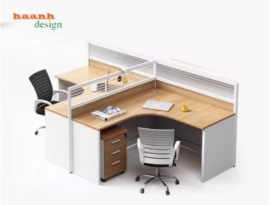 Vách ngăn bàn văn phòng nhôm kính gỗ melamine-VNN 003