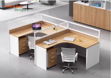 Vách ngăn bàn văn phòng nhôm kính gỗ melamine-VNN 003