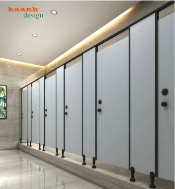 Vách ngăn nhà vệ sinh công cộng thiết kế hiện đại - VGS 004