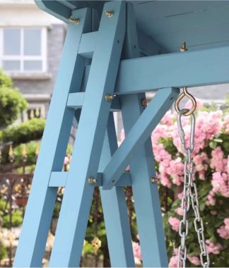 Ghế xích đu gỗ cao cấp gỗ Teak cho sân vườn hiện đại-GNT 015