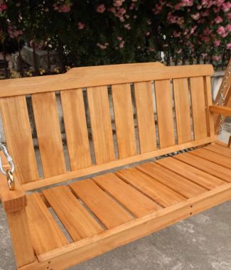 Ghế xích đu gỗ cao cấp gỗ Teak cho sân vườn hiện đại-GNT 015