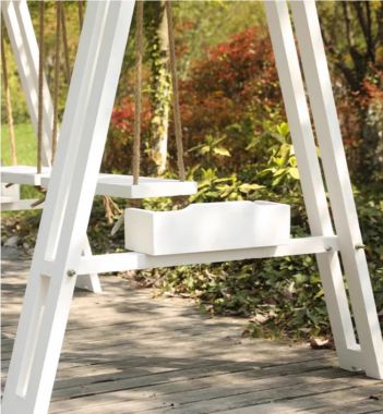 Ghế xích đu gỗ cao cấp gỗ Teak cho sân vườn hiện đại-GNT 015