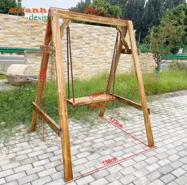 Mẫu xích đu gỗ đẹp sang trọng bằng gỗ teak tự nhiên-GNT 018
