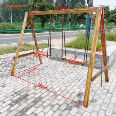 Mẫu xích đu gỗ đẹp sang trọng bằng gỗ teak tự nhiên-GNT 018
