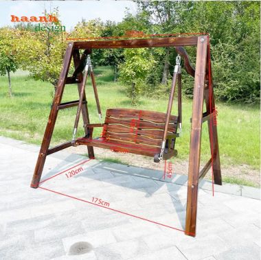 Mẫu xích đu gỗ đẹp sang trọng bằng gỗ teak tự nhiên-GNT 018