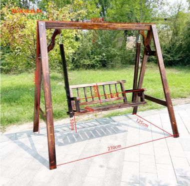 Mẫu xích đu gỗ đẹp sang trọng bằng gỗ teak tự nhiên-GNT 018