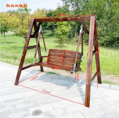 Mẫu xích đu gỗ đẹp sang trọng bằng gỗ teak tự nhiên-GNT 018