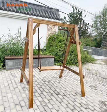 Mẫu xích đu gỗ đẹp sang trọng bằng gỗ teak tự nhiên-GNT 018