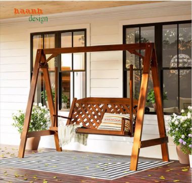 Những mẫu xích đu ngoài trời gỗ teak đẹp 2024-GNT 008