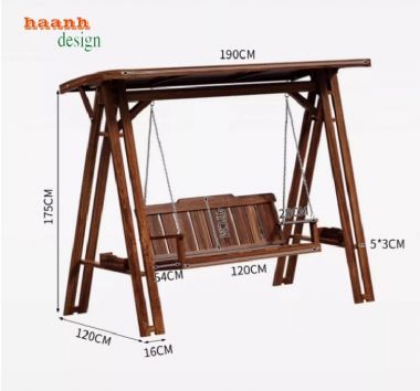 Những mẫu xích đu ngoài trời gỗ teak đẹp 2024-GNT 008