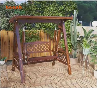 Thưởng thức thư giãn trên xích đu gỗ teak tự nhiên-GNT 009