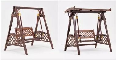 Thưởng thức thư giãn trên xích đu gỗ teak tự nhiên-GNT 009