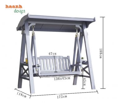 Tạo không gian sống với xích đu gỗ ngoài trời-GNT 006