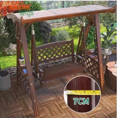 Thưởng thức thư giãn trên xích đu gỗ teak tự nhiên-GNT 009