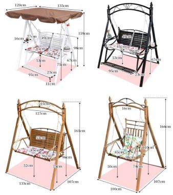 Tạo không gian thư giãn cùng xích đu sắt sân vườn-XDT 004