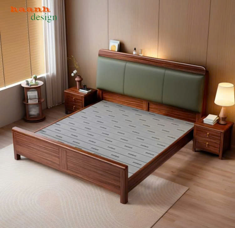 Giường ngủ gỗ tự nhi&ecirc;n hiện đại