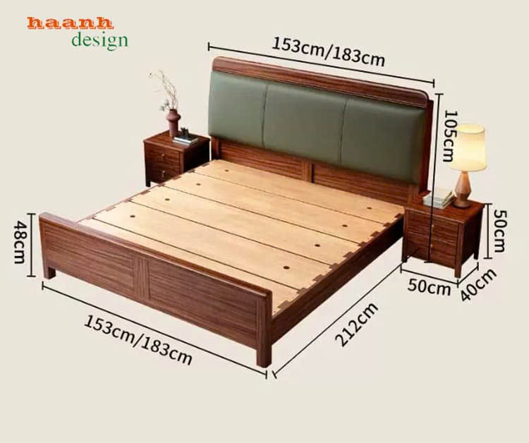 Giường ngủ gỗ tự nhi&ecirc;n hiện đại