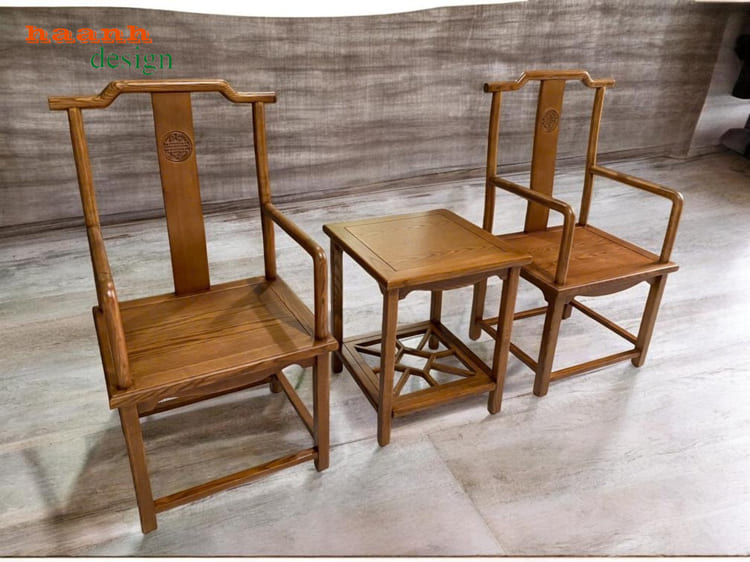 Bàn ghế minh gỗ sồi thiết kế thanh thoát - BNG 023