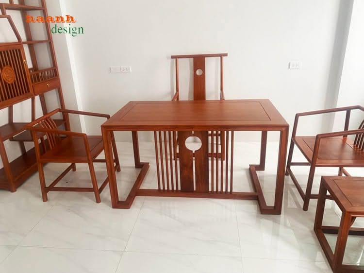 Bàn ghế phòng trà tông nâu thiết kế thanh thoát - BNG 022