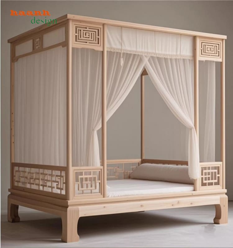 Giường ngủ gỗ đời Tống đẹp chuẩn phong cách Á Đông-SBT 014