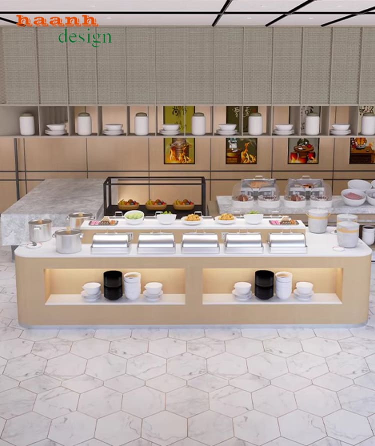 mẫu bàn buffet khách sạn đẹp cao cấp
