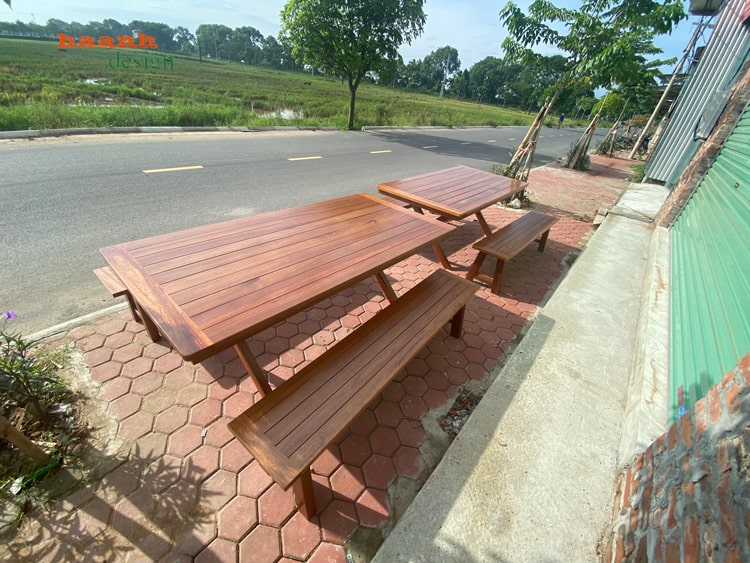 Bàn ghế ngoài trời gỗ teak Nam Mỹ hoàn thành cho khách Quảng Ninh  