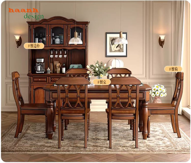 bàn ghế ăn tân cổ điển nhà hàng cao cấp