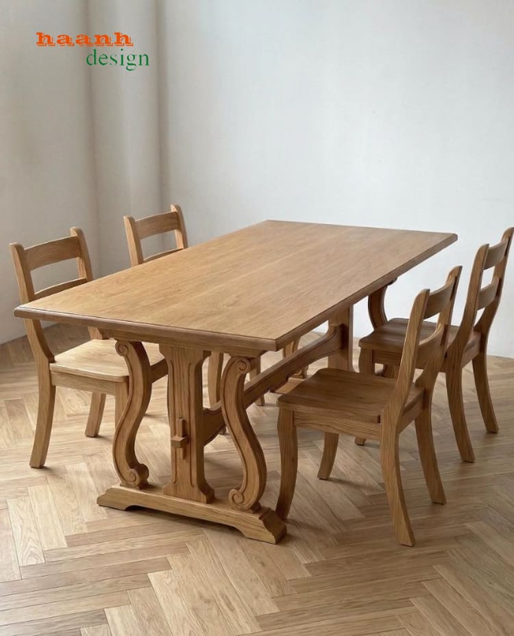 Bàn ghế ăn tân cổ điển kiểu Pháp đẹp sang trọng cho nhà hàng-NHT 005