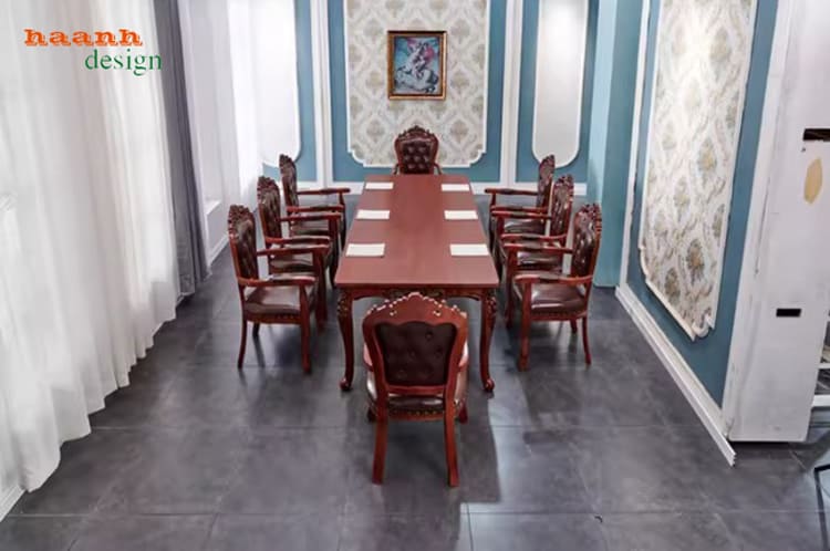 mẫu bàn ăn cổ điển đẹp gỗ tự nhiên cao cấp