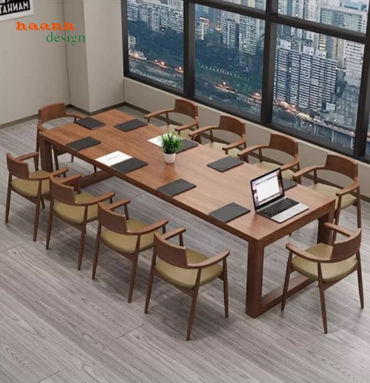Bàn ghế hội nghị gỗ sồi hiện đại
