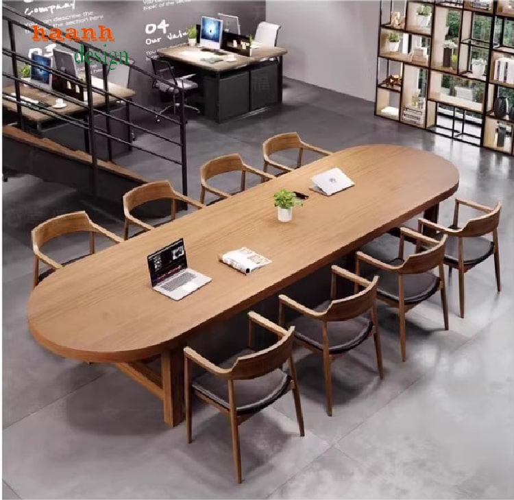 bàn ghế phòng họp gỗ tự nhiên cho doanh nghiệp
