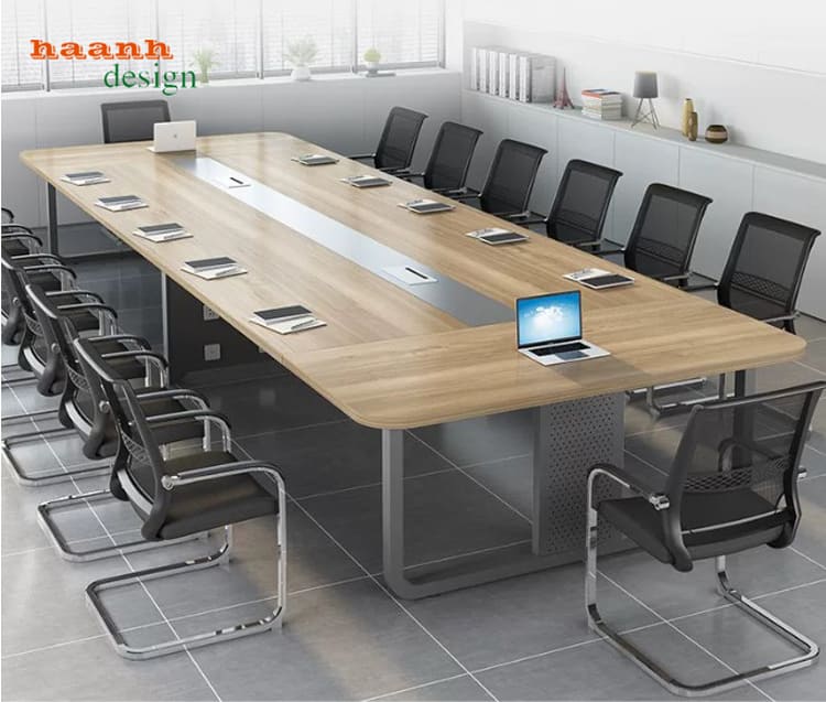 Bàn Họp Chân Sắt Đẹp Kết Hợp Mặt Gỗ MDF Chống Ẩm Cao Cấp-BHS 016