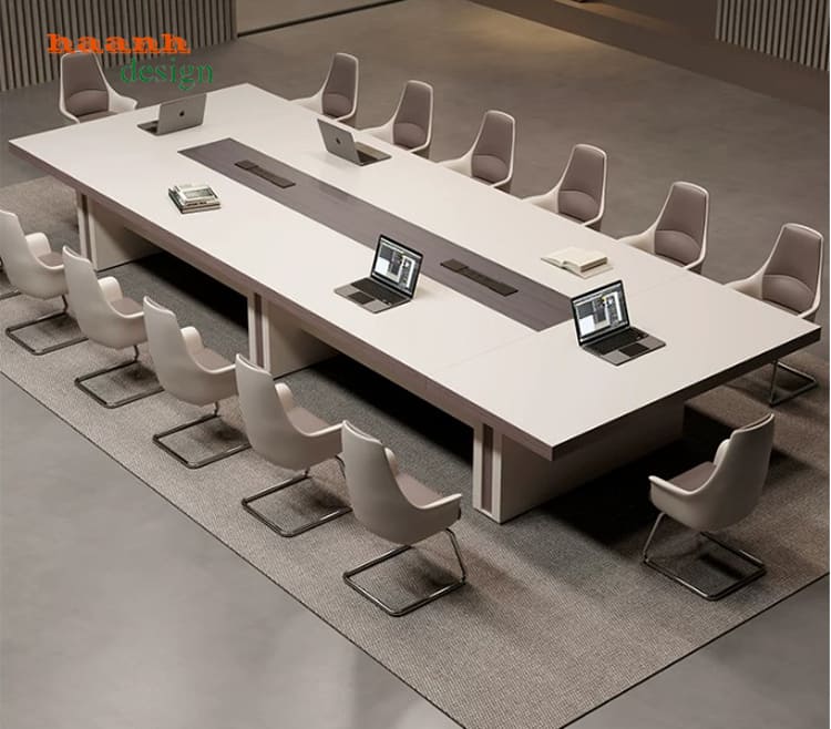Bàn họp gỗ công nghiệp hiện đại dáng dài - PHH 018
