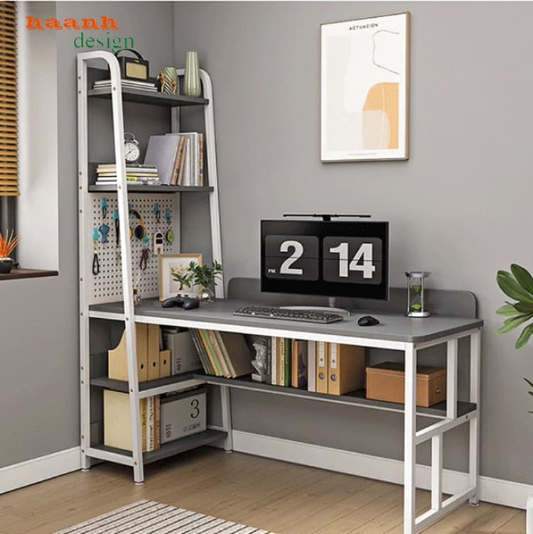 Mẫu Bàn Làm Việc Chân Sắt Mặt Gỗ Được Ưa Chuộng-BLS 010