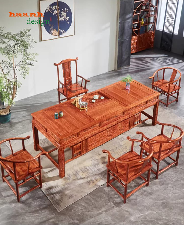 bàn ghế lãnh đạo gỗ hương cao cấp