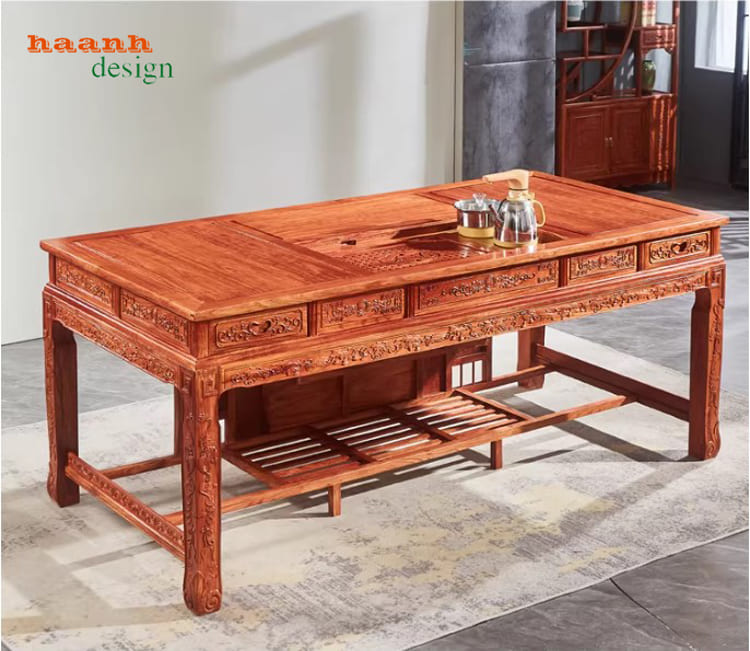 bàn ghế lãnh đạo gỗ hương tự nhiên