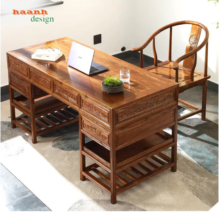 bàn làm việc lãnh đạo kiểu trung hoa phòng giám đốc