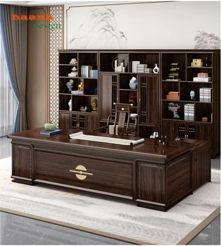 Phòng làm việc lãnh đạo gỗ mun cao cấp – Không gian quyền lực-BGG 007