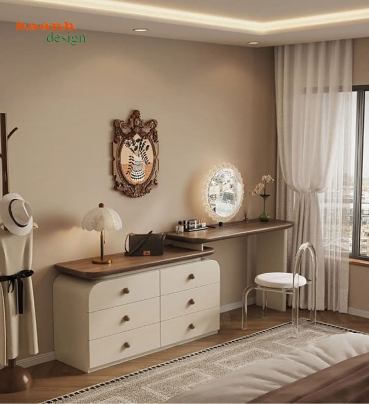Bàn trang điểm kết hợp tủ ngăn kéo gỗ công nghiệp - BTH 020