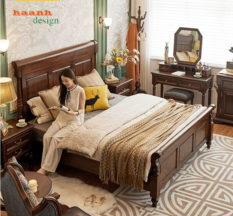 bàn gỗ trang điểm phù hợp diện tích phòng